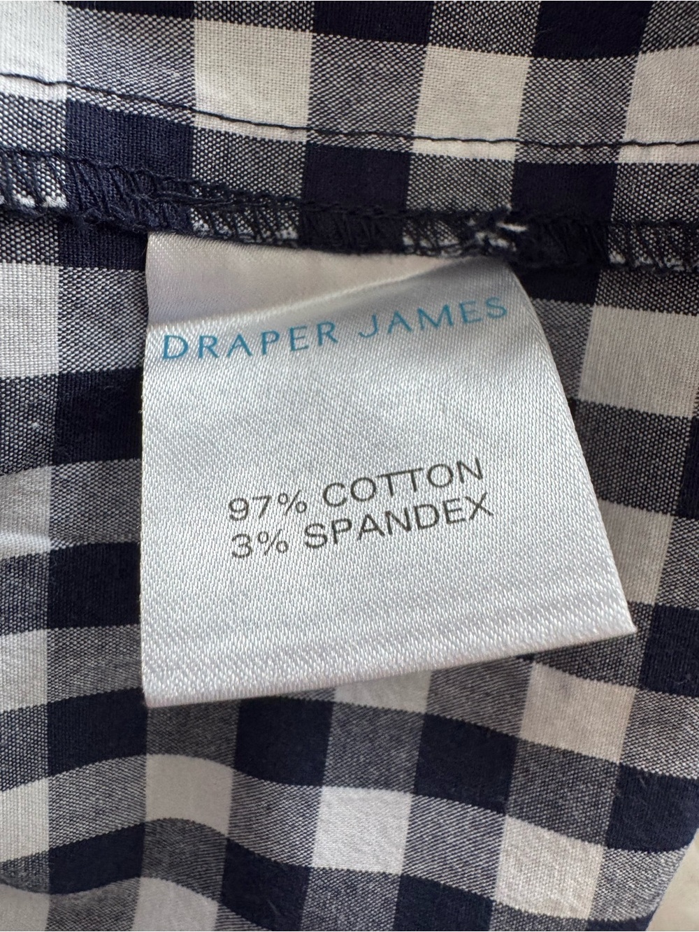Draper James Deana size Medium navy & White Gingham Smocked Sundress - Picture 4 of 4
